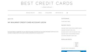 My Walmart credit card account login - Best Credit Cards