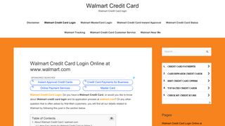 Walmart Credit Card Login Online at www.walmart.com