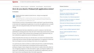 How to check a Walmart job application status - Quora