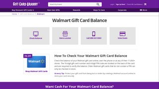 Walmart Gift Card Balance | GiftCardGranny Check | Gift Card Granny