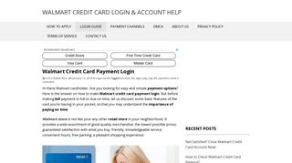 Walmart Credit Card Payment Login - Walmart Credit Card Login ...