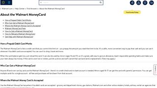 Walmart.com Help: About the Walmart MoneyCard