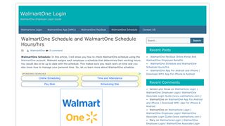 WalmartOne Schedule - WalmartOne Login