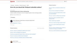 How to check the Walmart schedule online - Quora