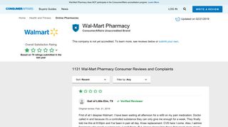 Top 1,127 Reviews and Complaints about Wal-Mart Pharmacy
