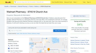 Walmart Pharmacy - 6745 N Church Ave Mulberry FL 33860 - GoodRx