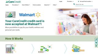 Your CareCredit credit card is now accepted at Walmart®! | CareCredit