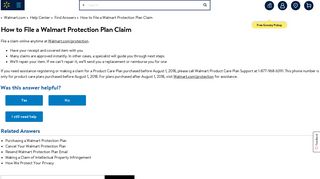 Walmart.com Help: How to File a Walmart Protection Plan Claim