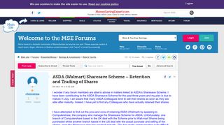 ASDA (Walmart) Sharesave Scheme – Retention and Trading of Shares ...