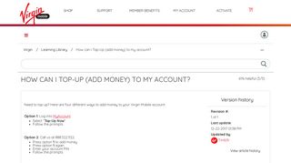How can I Top-Up (add money) to my account? - Virgin Mobile ...