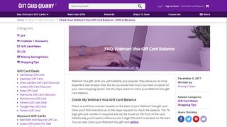 Check Your Walmart Visa Gift Card Balance | GiftCardGranny