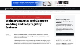 Walmart marries mobile app to wedding and baby registry features ...