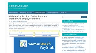 WalmartOne PayStub | Walmartone Online Portal ... - WalmartOne Login