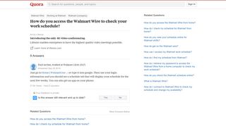 How to access the Walmart Wire to check your work schedule - Quora