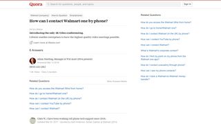 How to contact Walmart one by phone - Quora