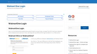 WalmartOne Login | www.WalmartOne.com Associate | Walmart1