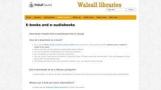 E-books and e-audiobooks | Libraries - Walsall Library