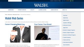 Online Admissions Webinars - Walsh College