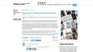 Sign up for online yearbook sales now » Walsworth | Yearbook ...