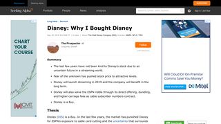 Disney: Why I Bought Disney - The Walt Disney Company (NYSE:DIS ...