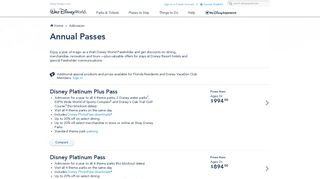 Annual Pass Options | Walt Disney World Resort