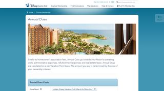 Membership Dues | Disney Vacation Club