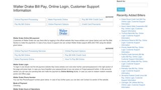 Walter Drake Bill Pay, Online Login, Customer Support Information