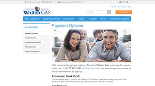 Payment Options | My Account | Walton Gas
