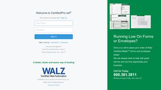 Login - Walz, CertifiedPro.net