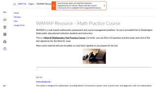 WAMAP Resource - Math Practice Course: WEST-B Preparation