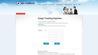 Cargo Tracking Inquiries - WAN HAI LINES LTD.