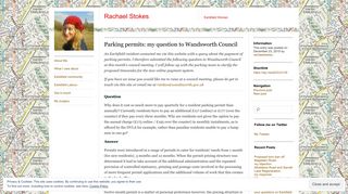 Parking permits: my question to Wandsworth Council | Rachael Stokes