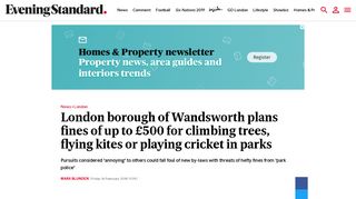 London borough of Wandsworth plans fines of up to £500 for climbing ...