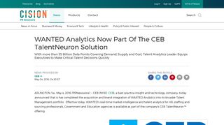 WANTED Analytics Now Part Of The CEB TalentNeuron Solution