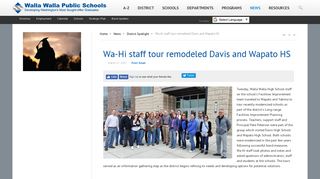 Wa-Hi staff tour remodeled Davis and Wapato HS - Walla Walla Public ...