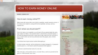 HOW TO EARN MONEY ONLINE