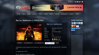 War Inc. Battlezone || Official Sites - FPSReport.com