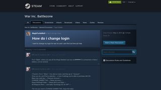 How do i change login :: War Inc. Battlezone General Discussions