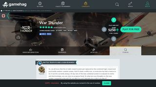 Battle Trophys and Login rewards / Players forum War Thunder | Gamehag