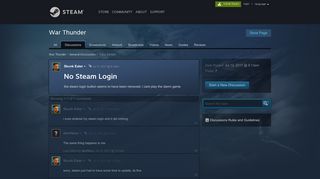 No Steam Login :: War Thunder General Discussions