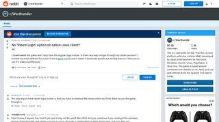 No 'Steam Login' option on native Linux client? : Warthunder - Reddit