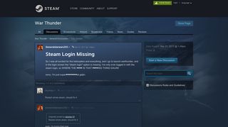 Steam Login Missing :: War Thunder General Discussions