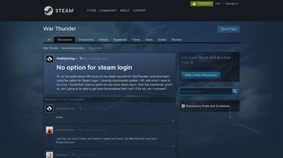 No option for steam login :: War Thunder General Discussions