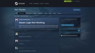 Steam Login Not Working. :: War Thunder General Discussions