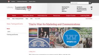 Trial to WARC | Library | Lancaster University