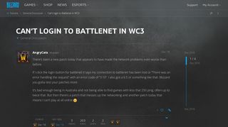 Can't login to Battlenet in WC3 - General Discussion - Warcraft ...