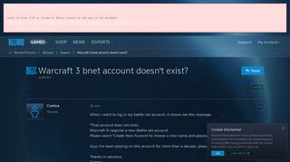 Warcraft 3 bnet account doesn't exist? - Blizzard Forums