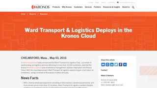 Ward Transport & Logistics Deploys in the Kronos Cloud | Kronos