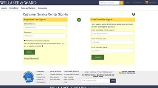 Sign In | Customer Service | Willabee & Ward