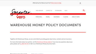 Warehouse Money Policy Documents | Vero
